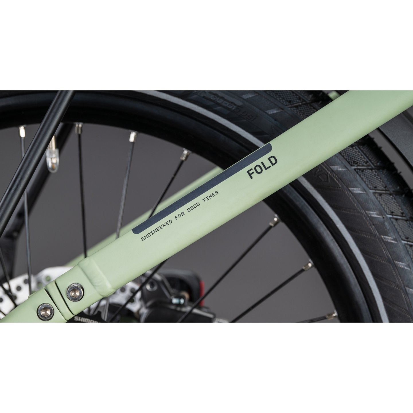 CUBE FOLD HYBRID 545 - 20" Electric Folding Bike - 2026 - pea / reflex - Image 7